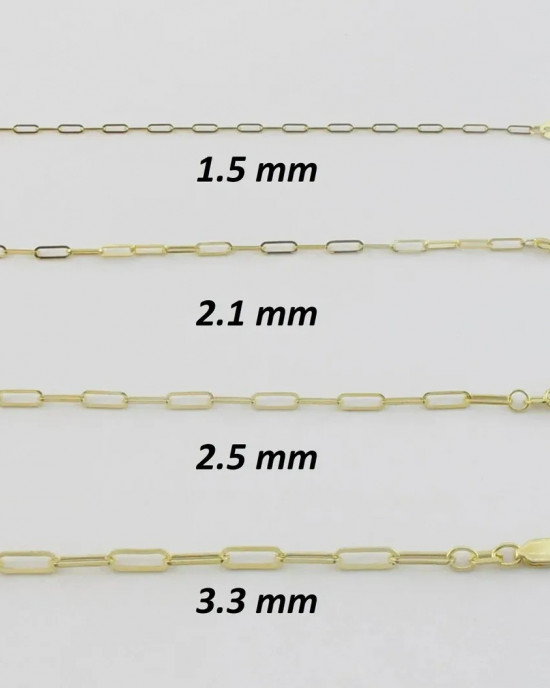 14k Yellow Gold Paperclip Chain Necklace 16" 18" 20" 24" - 1.5 mm - 6.1 mm